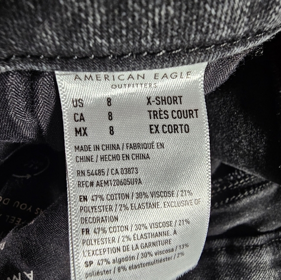 Like New American Eagle Outfitters Dark Charcoal jeggings size 8 X-Short - Picture 5 of 7